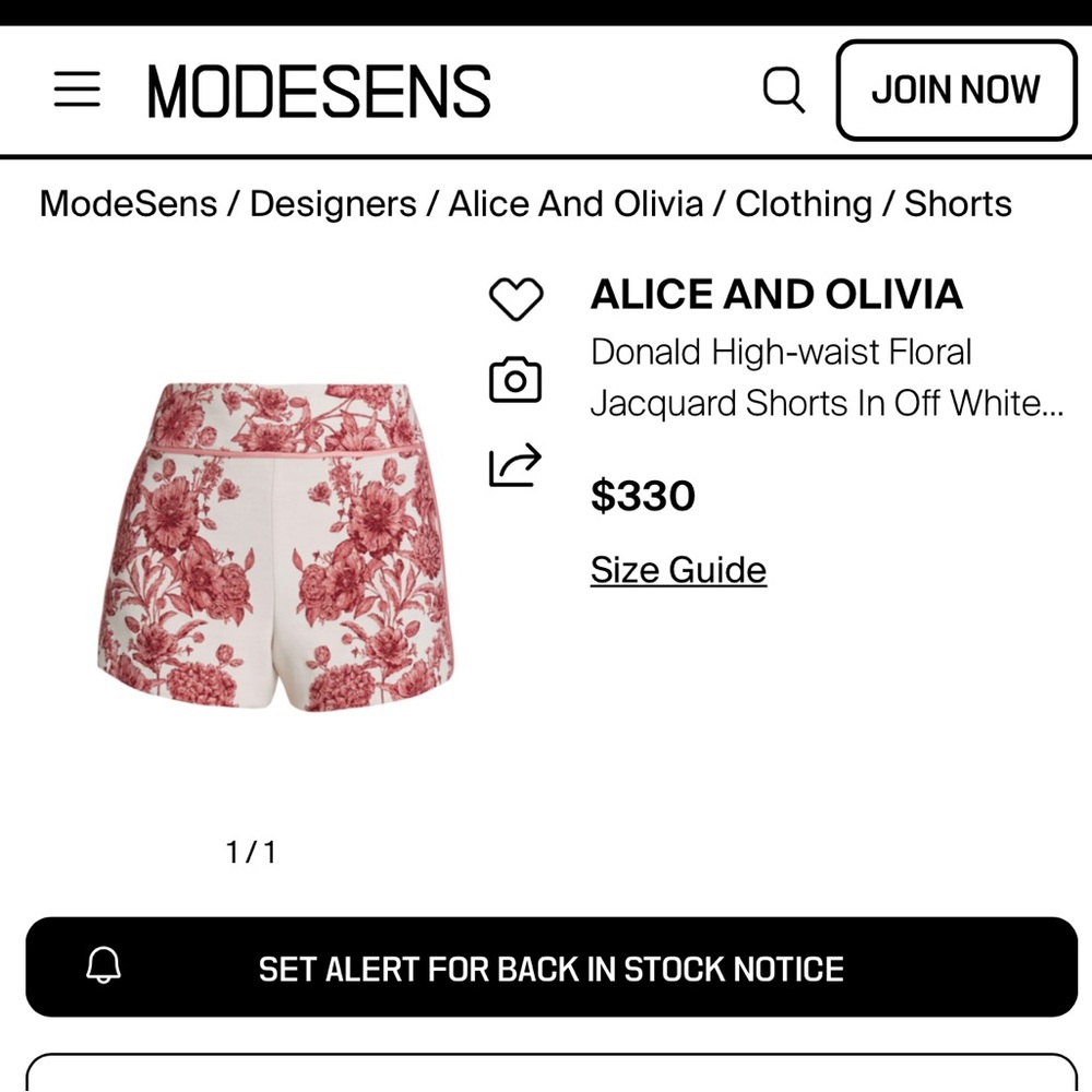 Alice + Olivia Donald Floral High Waist Shorts - Picture 4 of 7